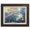 Kinkade Disney Canvas Classics: Tinker Bell and Peter Pan Fly to Neverland (Classic Espresso Frame)
