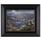 Kinkade Disney Canvas Classics: Lady and the Tramp Falling In Love (Classic Black Frame)