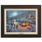 Kinkade Disney Canvas Classics: Mickey and Minnie Christmas Lodge (Classic Espresso Frame)