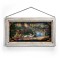 Kinkade Disney Stained Glass Art: Clock Strikes Midnight (Whitewash Frame)