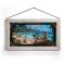 Kinkade Disney Stained Glass Art: Mickey and Minnie in Hawaii (Whitewash Frame)
