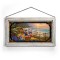 Kinkade Disney Stained Glass Art: Donald and Daisy A Duck Day Afternoon (Whitewash Frame)