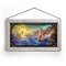 Kinkade Disney Stained Glass Art: The Little Mermaid (Whitewash Frame)
