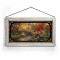Kinkade Disney Stained Glass Art: Mickey and Minnie Sweetheart Central Park (Whitewash Frame)