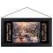 Kinkade Disney Stained Glass Art: Mickey and Minnie Sweetheart Holiday (Black Frame)