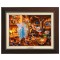 Kinkade Disney Canvas Classics: Mickey and Minnie Lighthouse Cove (Classic Espresso Frame)