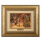 Kinkade Disney Brushworks: Beauty and the Beast Christmas Celebration (Classic Antique Gold Frame)