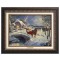 Kinkade Disney Canvas Classics: Mickey and Minnie Evening Sleigh Ride (Classic Aged Bronze Frame)