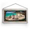 Kinkade Disney Stained Glass Art: Mickey and Minnie in Florida (Whitewash Frame)